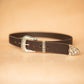 The Real McCaul Leathergoods Belts Western Style Buckle Belt - 38mm - Vintage Brown Australian Made Australian Owned Croc Embossed Genuine Leather Western Women's Belt - 30mm - Black