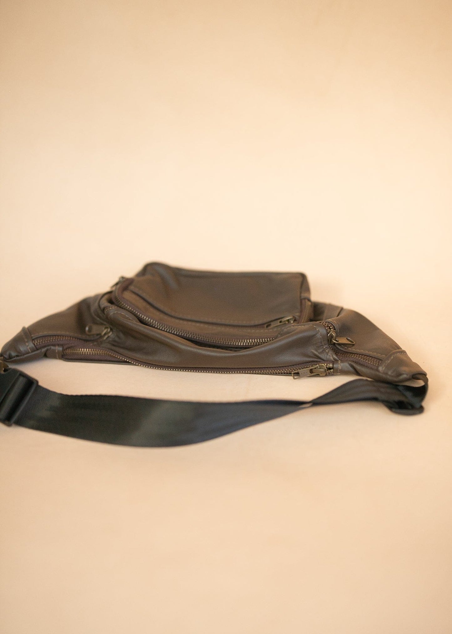The Real McCaul Leathergoods Bum Bag Multi-Pocket Belt Bum Bag - Cowhide Australian Made Australian Owned Deluxe Leather Bum Bag Handmade in Australia YKK Zips