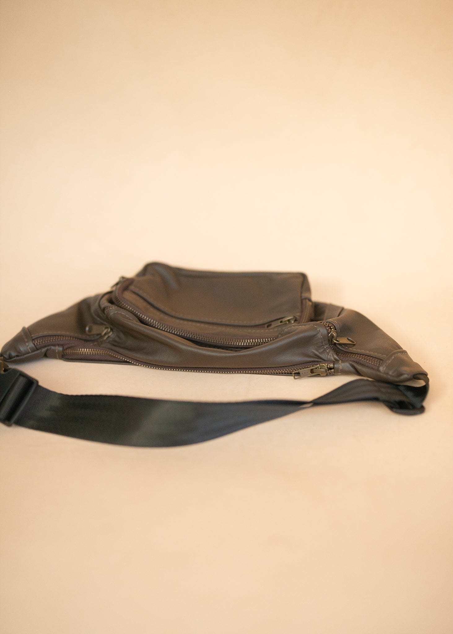 The Real McCaul Leathergoods Bum Bag Multi-Pocket Belt Bum Bag - Cowhide Australian Made Australian Owned Deluxe Leather Bum Bag Handmade in Australia YKK Zips