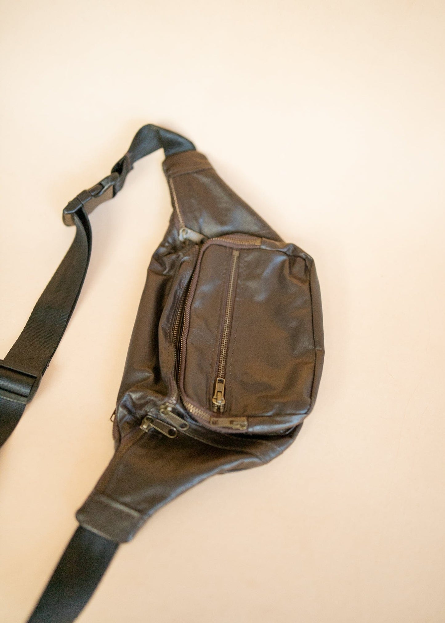 The Real McCaul Leathergoods Bum Bag Multi-Pocket Belt Bum Bag - Premium Kangaroo Australian Made Australian Owned Deluxe Leather Bum Bag Handmade in Australia YKK Zips