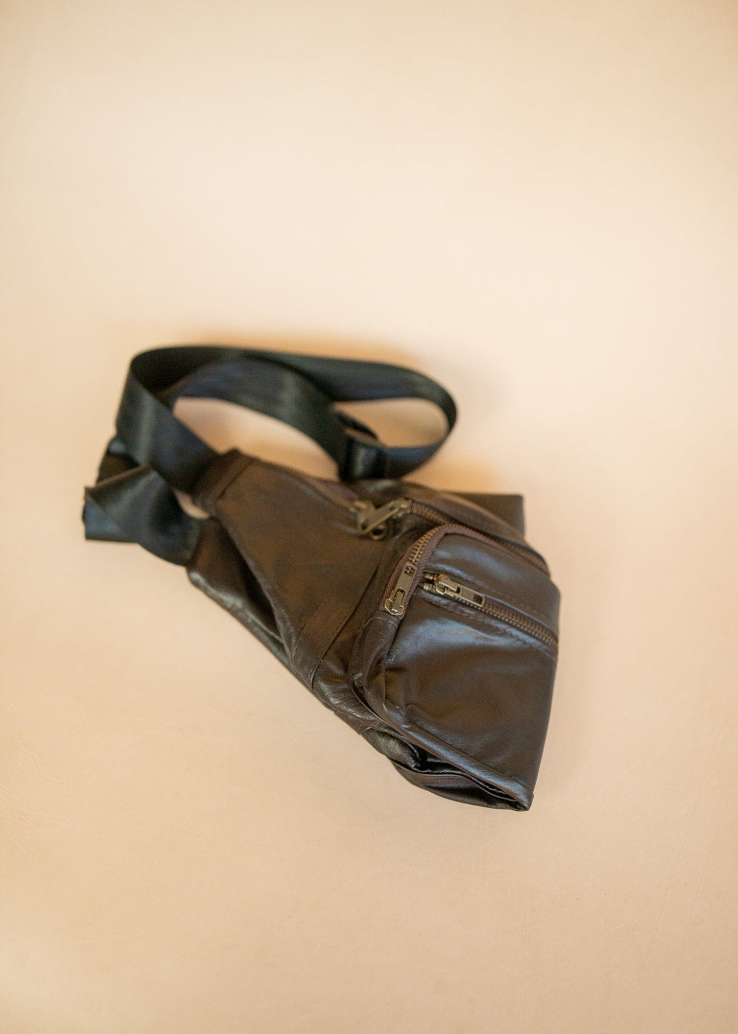 The Real McCaul Leathergoods Bum Bag Multi-Pocket Belt Bum Bag - Premium Kangaroo Australian Made Australian Owned Deluxe Leather Bum Bag Handmade in Australia YKK Zips