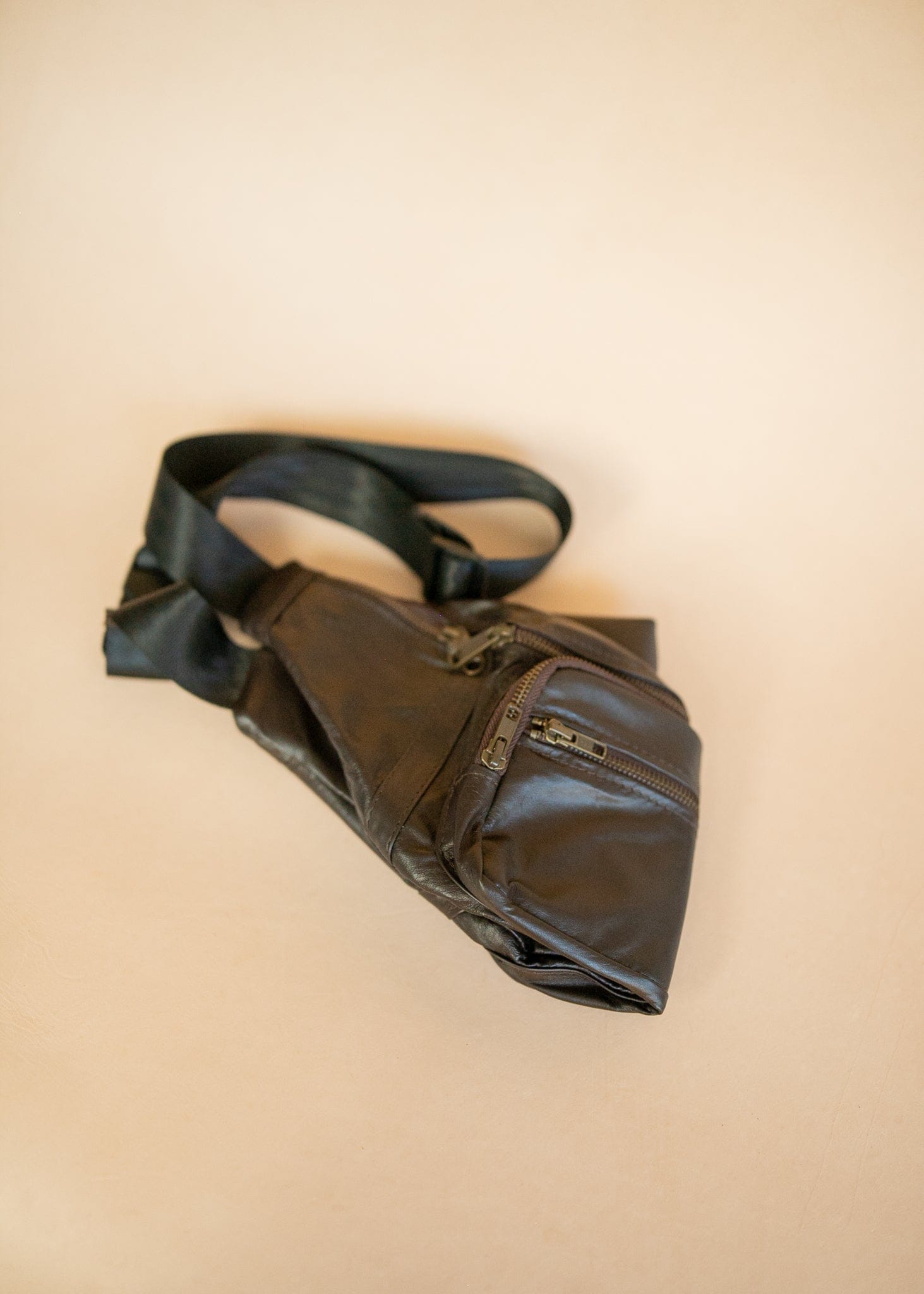 The Real McCaul Leathergoods Bum Bag Multi-Pocket Belt Bum Bag - Premium Kangaroo Australian Made Australian Owned Deluxe Leather Bum Bag Handmade in Australia YKK Zips