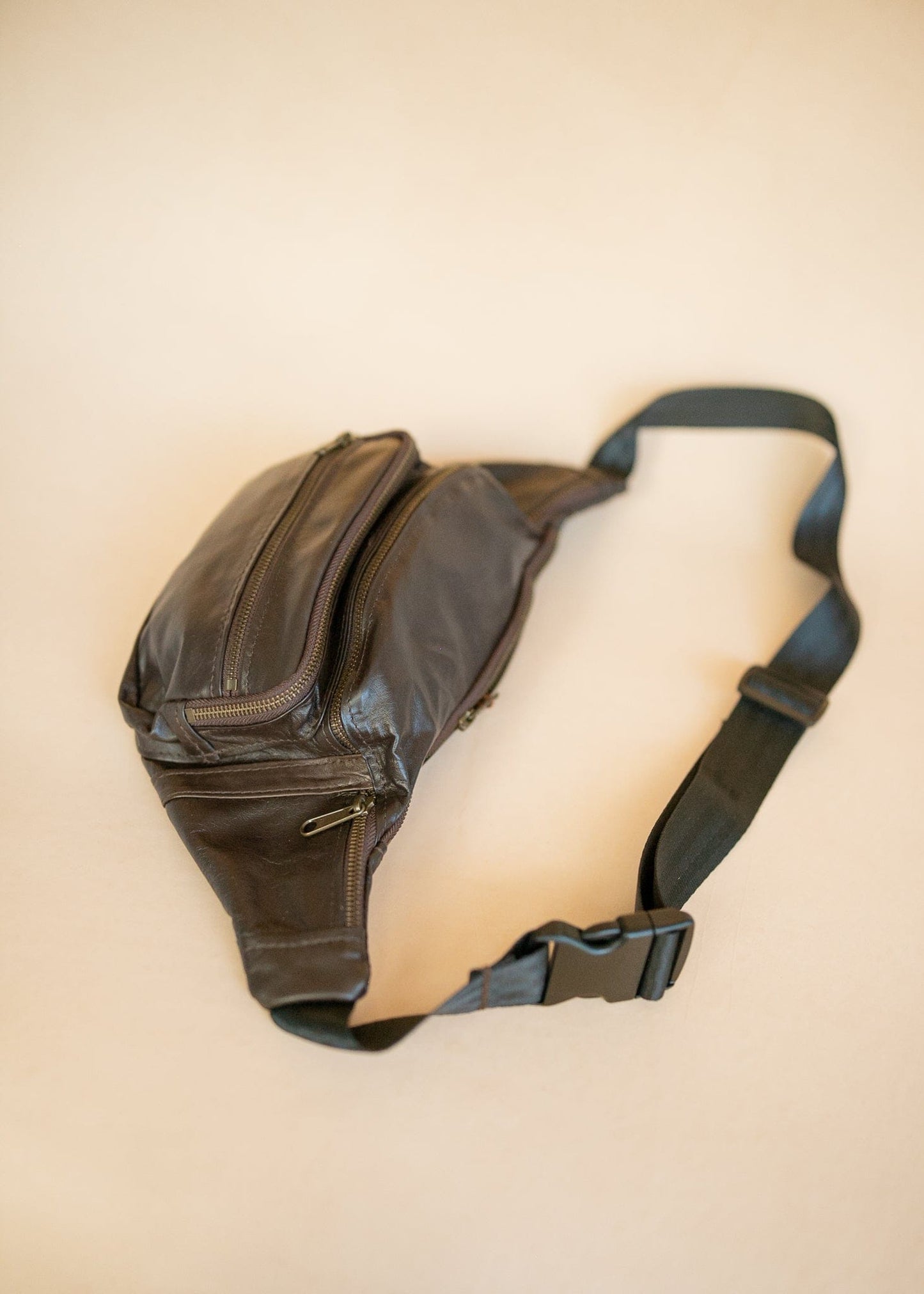 The Real McCaul Leathergoods Bum Bag Multi-Pocket Belt Bum Bag - Premium Kangaroo Australian Made Australian Owned Deluxe Leather Bum Bag Handmade in Australia YKK Zips