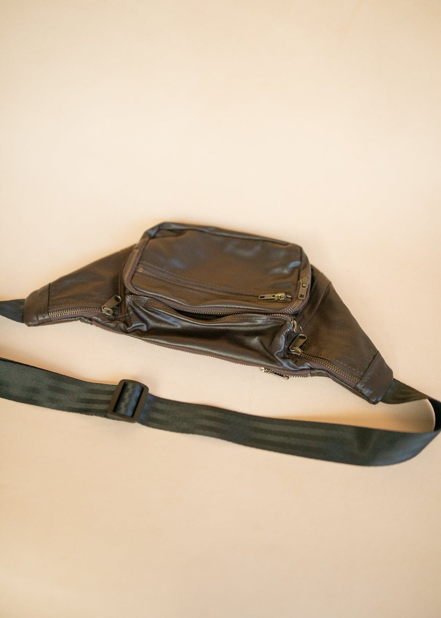 The Real McCaul Leathergoods Bum Bag Multi-Pocket Belt Bum Bag - Premium Kangaroo Australian Made Australian Owned Deluxe Leather Bum Bag Handmade in Australia YKK Zips