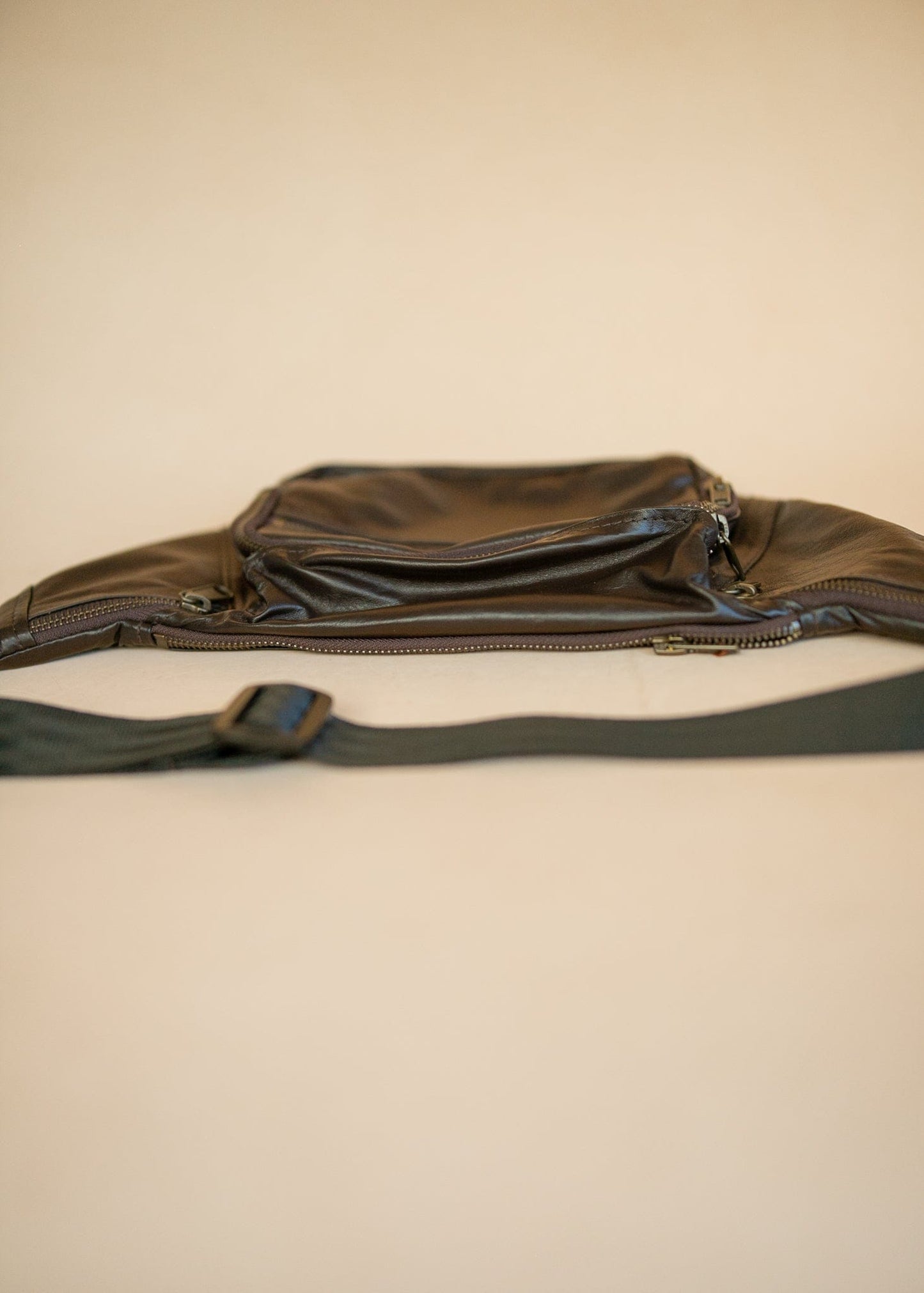 The Real McCaul Leathergoods Bum Bag Multi-Pocket Belt Bum Bag - Premium Kangaroo Australian Made Australian Owned Deluxe Leather Bum Bag Handmade in Australia YKK Zips