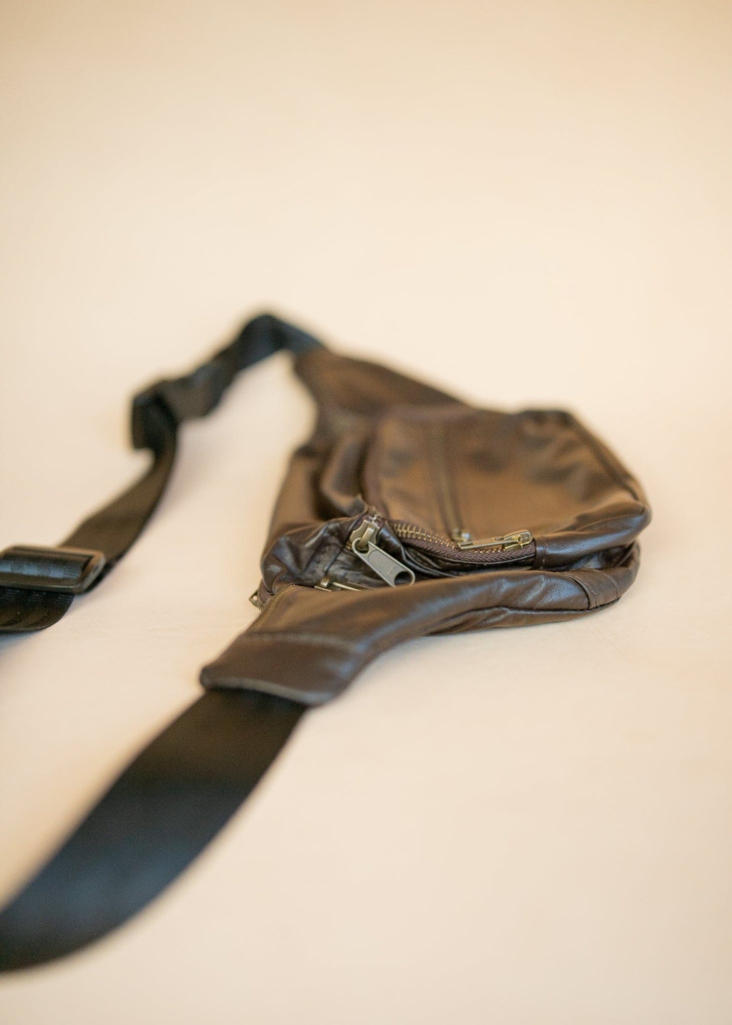 The Real McCaul Leathergoods Bum Bag Multi-Pocket Belt Bum Bag - Premium Kangaroo Australian Made Australian Owned Deluxe Leather Bum Bag Handmade in Australia YKK Zips