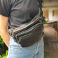 The Real McCaul Leathergoods Bum Bag Multi-Pocket Belt Bum Bag - Premium Kangaroo Australian Made Australian Owned Deluxe Leather Bum Bag Handmade in Australia YKK Zips