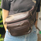 The Real McCaul Leathergoods Bum Bag Multi-Pocket Belt Bum Bag - Premium Kangaroo Australian Made Australian Owned Deluxe Leather Bum Bag Handmade in Australia YKK Zips