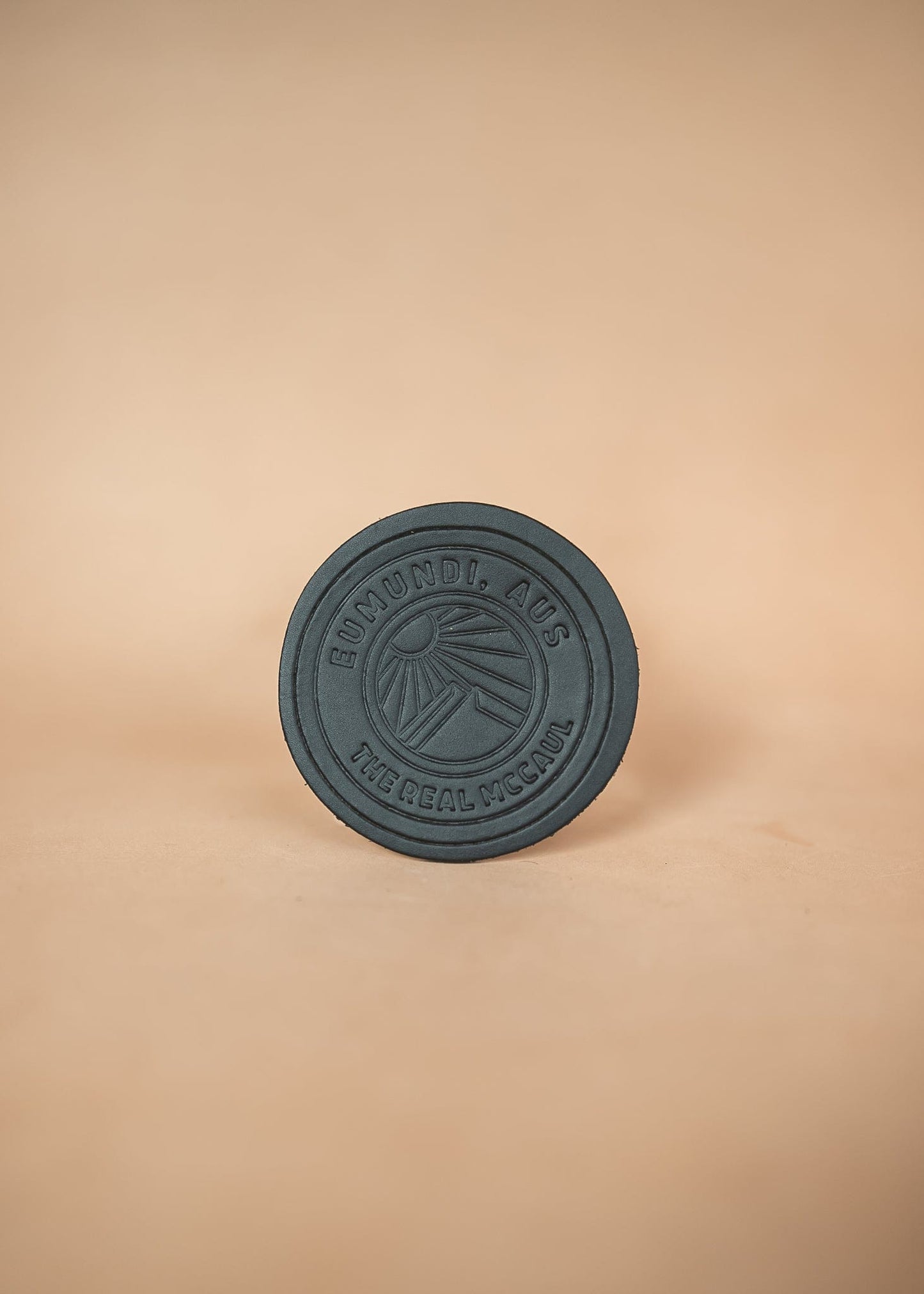 The Real McCaul Leathergoods Gift Black / Single The Real McCaul Leather Coasters - Eumundi Australian Made Australian Owned Eumundi Leather Coaster Set Made In Australia