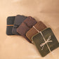 The Real McCaul Leathergoods Gift Rustic Coasters - Square - Set of 6 Australian Made Australian Owned Leather Coaster Set (6) Made In Australia