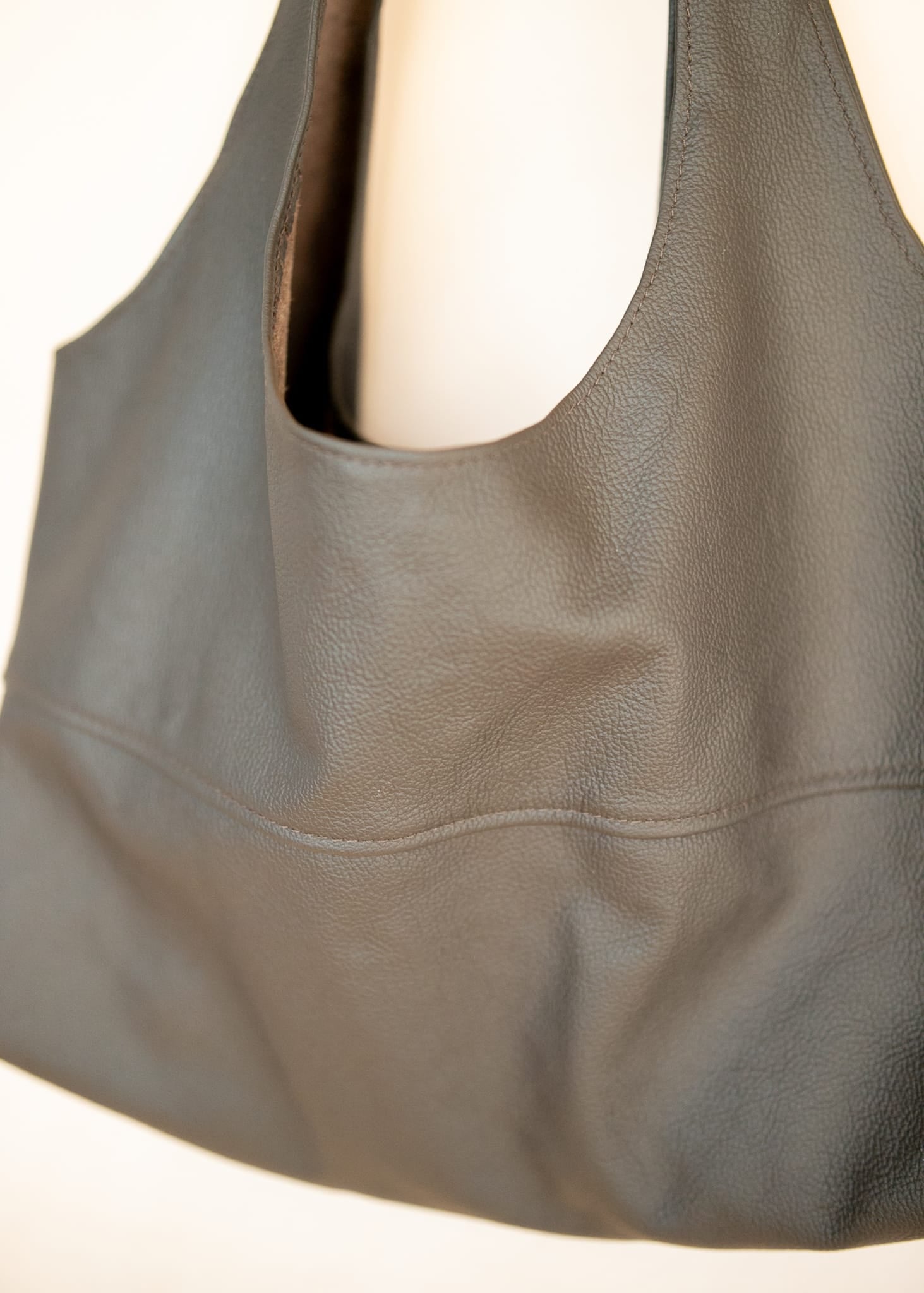 The Real McCaul Leathergoods Handbags Noosa Tote Sling Bag - Dark Brown - Cowhide Australian Made Australian Owned Slouch Tote Bag Leather Made In Australia 