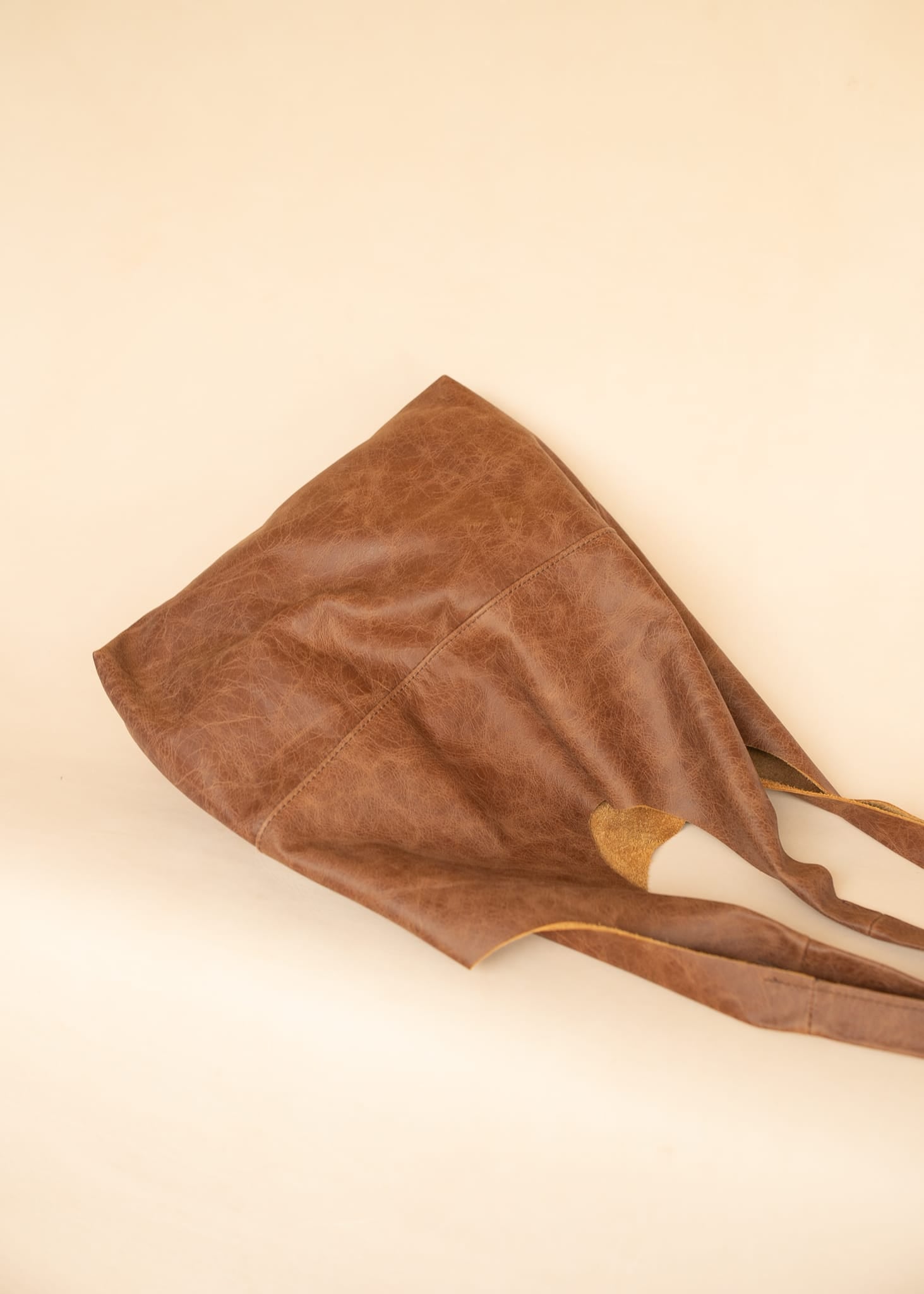 The Real McCaul Leathergoods Handbags Noosa Tote Sling Bag - Marble Brown Cowhide Australian Made Australian Owned Slouch Tote Bag Leather Made In Australia 
