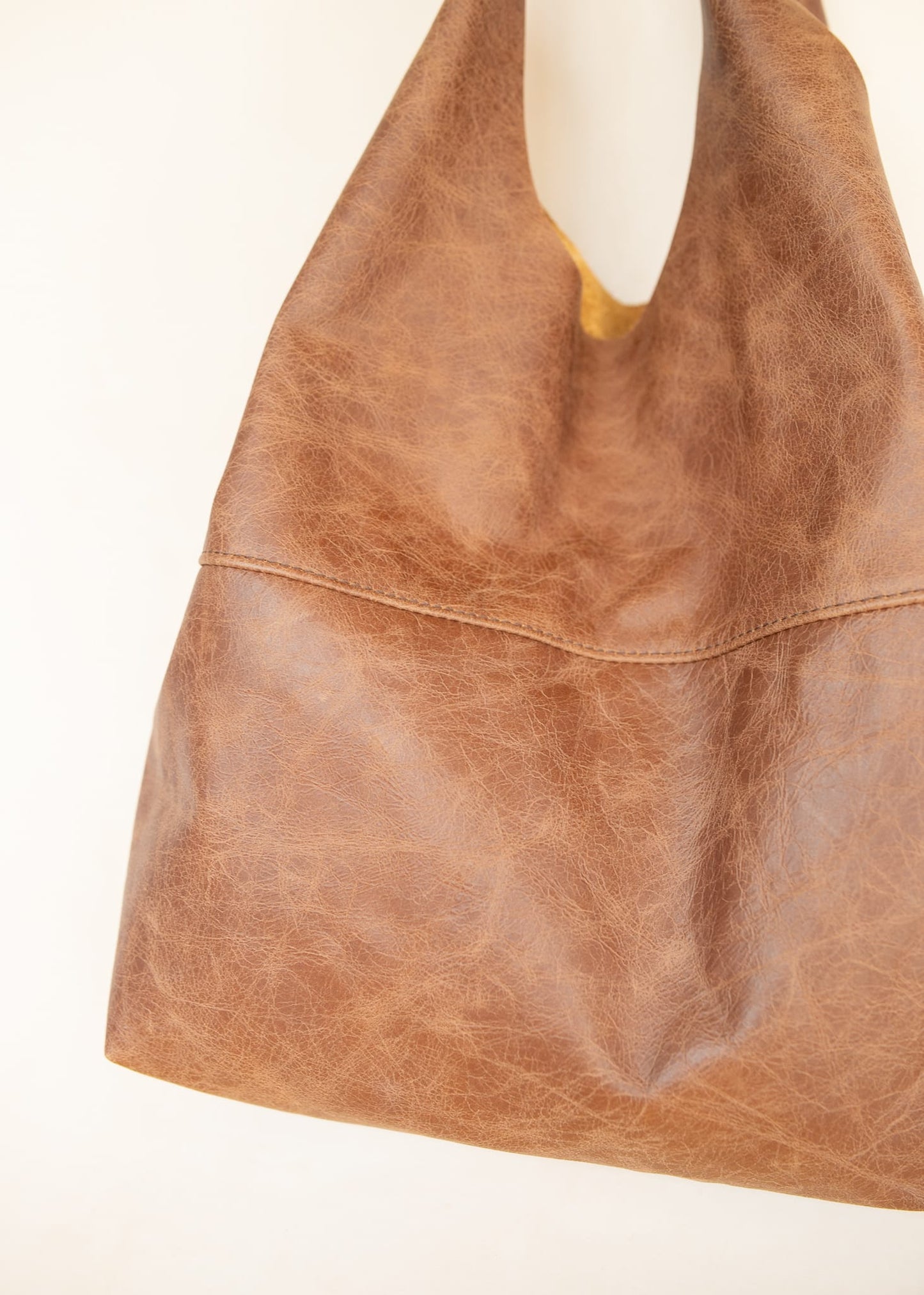The Real McCaul Leathergoods Handbags Noosa Tote Sling Bag - Marble Brown Cowhide Australian Made Australian Owned Slouch Tote Bag Leather Made In Australia 