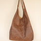 The Real McCaul Leathergoods Handbags Noosa Tote Sling Bag - Marble Brown Cowhide Australian Made Australian Owned Slouch Tote Bag Leather Made In Australia 