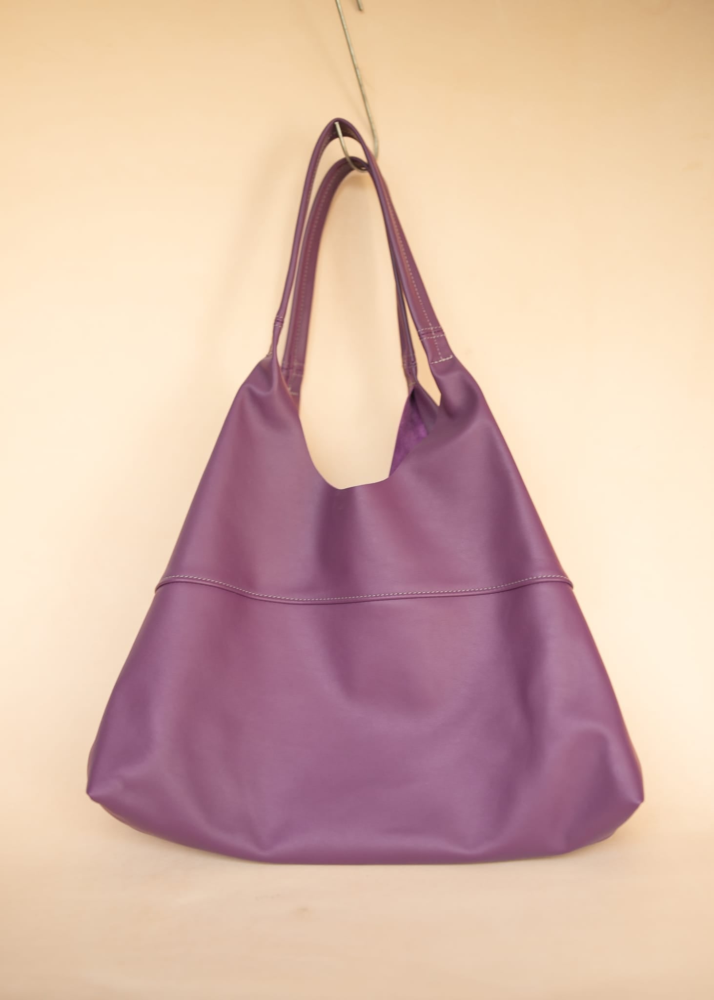The Real McCaul Leathergoods Handbags Noosa Tote Sling Bag - Purple - Cowhide Australian Made Australian Owned Slouch Tote Bag Leather Made In Australia 
