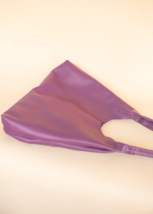 The Real McCaul Leathergoods Handbags Noosa Tote Sling Bag - Purple - Cowhide Australian Made Australian Owned Slouch Tote Bag Leather Made In Australia 