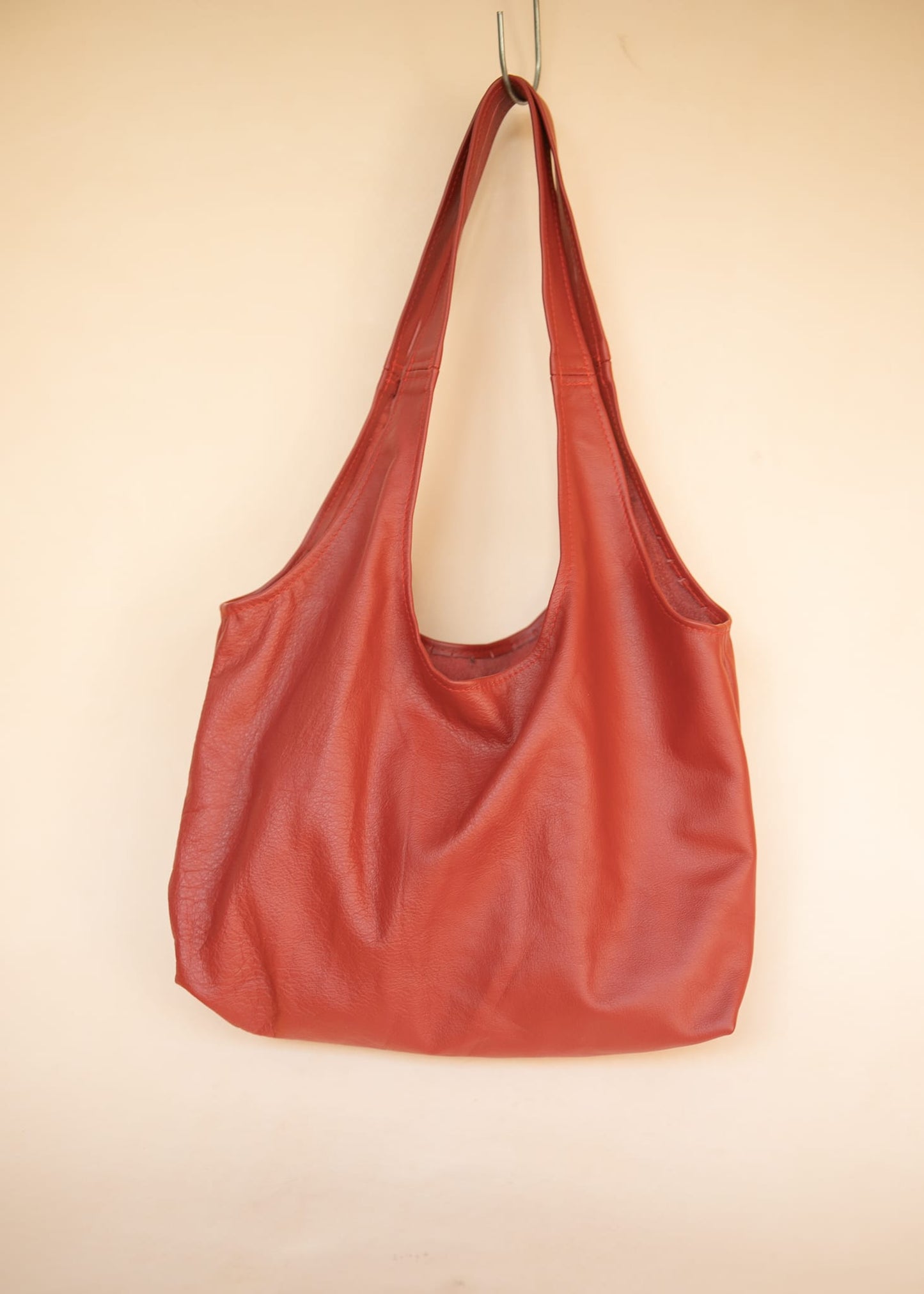 The Real McCaul Leathergoods Handbags Noosa Tote Sling Bag - Red - Cowhide Australian Made Australian Owned Slouch Tote Bag Leather Made In Australia 