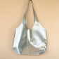 The Real McCaul Leathergoods Handbags Noosa Tote Sling Bag - Silver - Kangaroo Australian Made Australian Owned Slouch Tote Bag Leather Made In Australia 