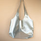 The Real McCaul Leathergoods Handbags Noosa Tote Sling Bag - Silver - Kangaroo Australian Made Australian Owned Slouch Tote Bag Leather Made In Australia 