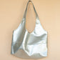 The Real McCaul Leathergoods Handbags Noosa Tote Sling Bag - Silver - Kangaroo Australian Made Australian Owned Slouch Tote Bag Leather Made In Australia 
