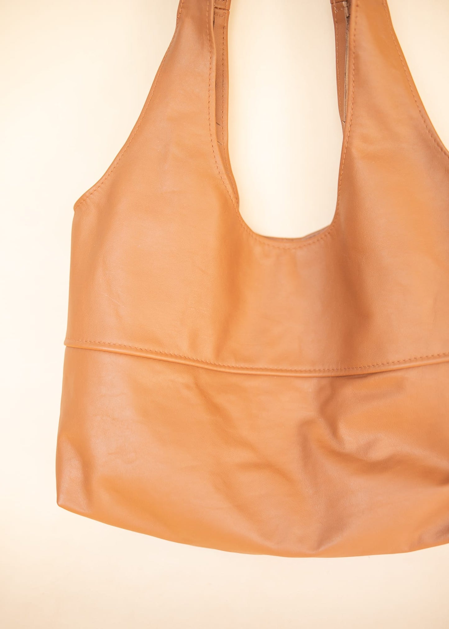 The Real McCaul Leathergoods Handbags Noosa Tote Sling Bag - Tan - Cowhide Australian Made Australian Owned Slouch Tote Bag Leather Made In Australia 