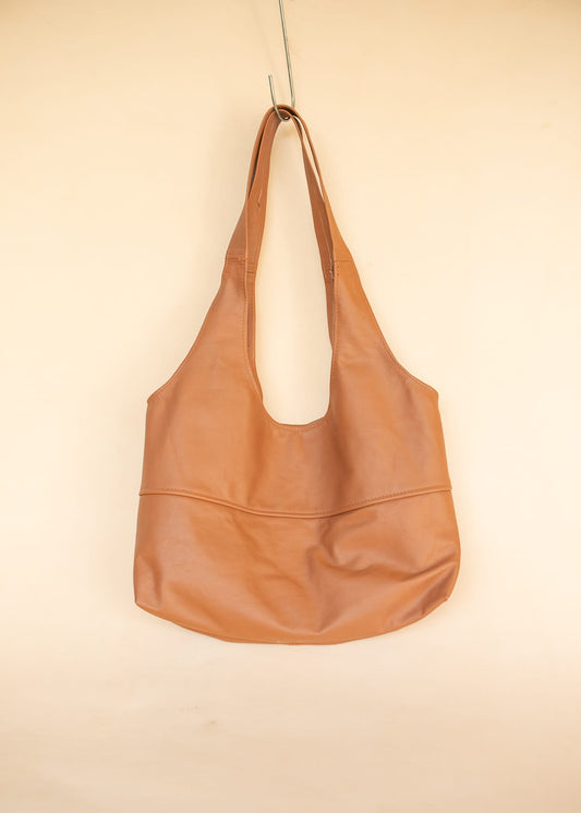 The Real McCaul Leathergoods Handbags Noosa Tote Sling Bag - Tan - Cowhide Australian Made Australian Owned Slouch Tote Bag Leather Made In Australia 