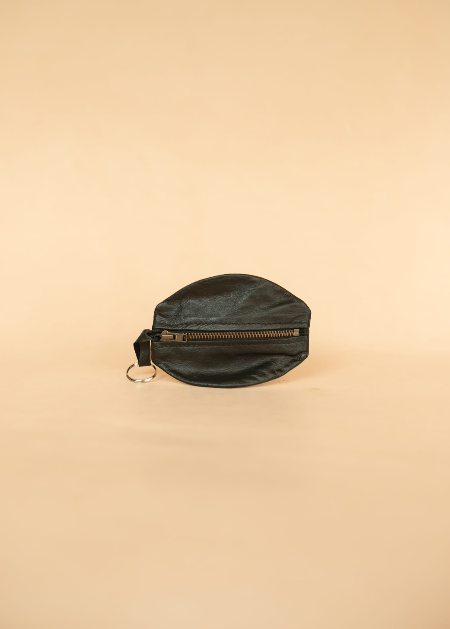 The Real McCaul Leathergoods Keyring Black One Zip Key & Coin Pouch - Kangaroo Australian Made Australian Owned Double Sided Key & Coin Pouch- MADE IN AUSTRALIA - Genuine Leather