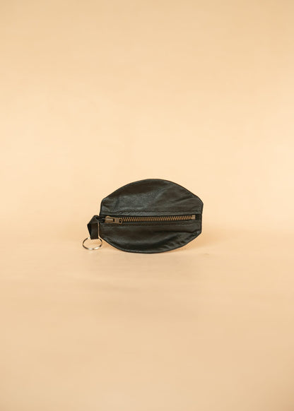 The Real McCaul Leathergoods Keyring Black One Zip Key & Coin Pouch - Kangaroo Australian Made Australian Owned Double Sided Key & Coin Pouch- MADE IN AUSTRALIA - Genuine Leather