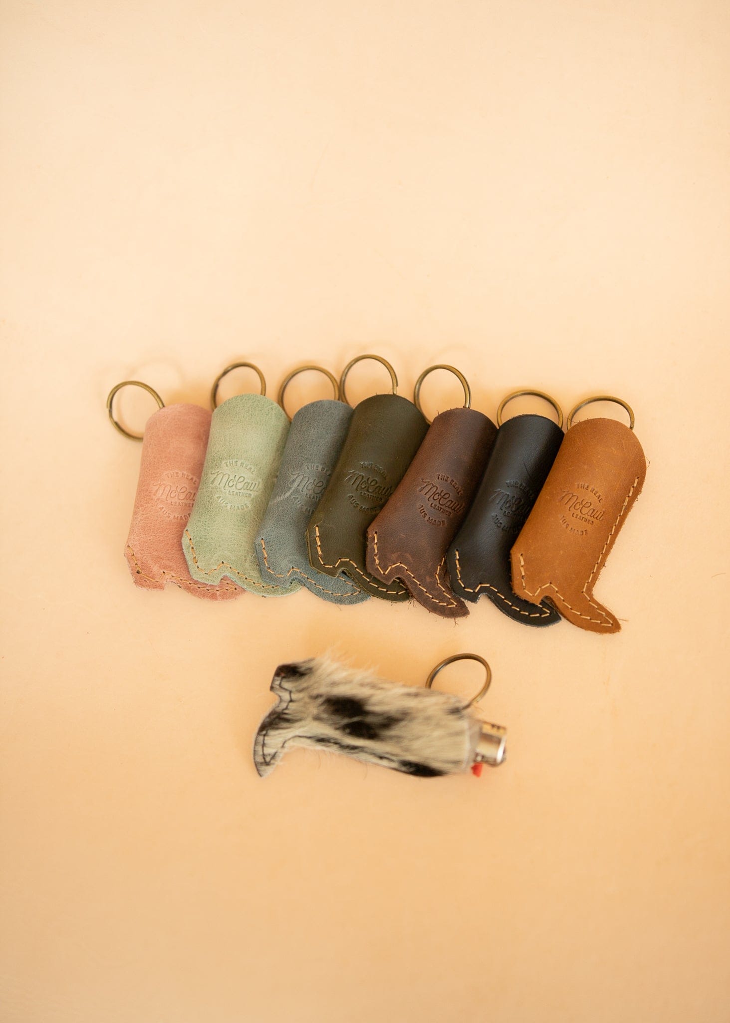 The Real McCaul Leathergoods Keyring Boot Lighter Keyring Holder Australian Made Australian Owned Personalised Leather Keyring Key Chain Bag Accessory Bag Charm Leather Made in Australia