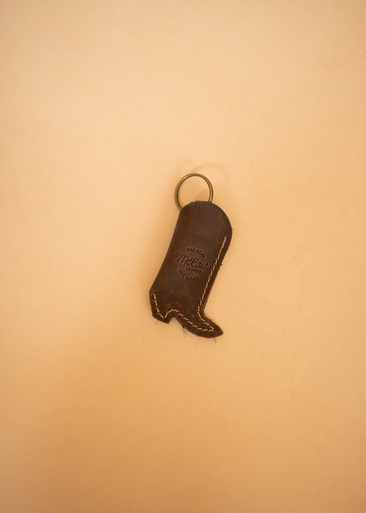 The Real McCaul Leathergoods Keyring Brown Boot Lighter Keyring Holder Australian Made Australian Owned Personalised Leather Keyring Key Chain Bag Accessory Bag Charm Leather Made in Australia