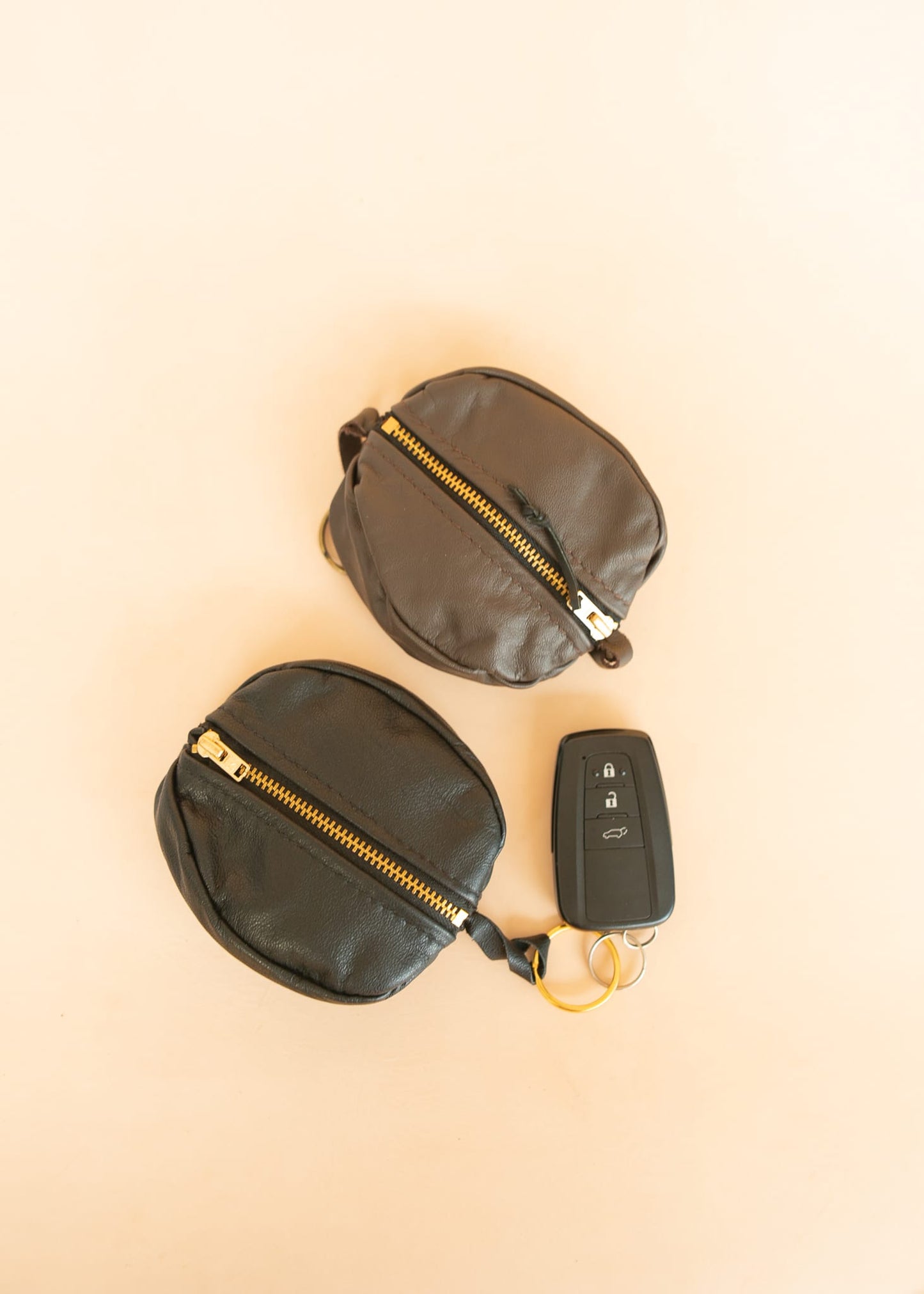 The Real McCaul Leathergoods Keyring Dark Brown / Medium Double Sided Key & Coin Pouch - Cowhide Australian Made Australian Owned Double Sided Key & Coin Pouch- MADE IN AUSTRALIA - Genuine Leather