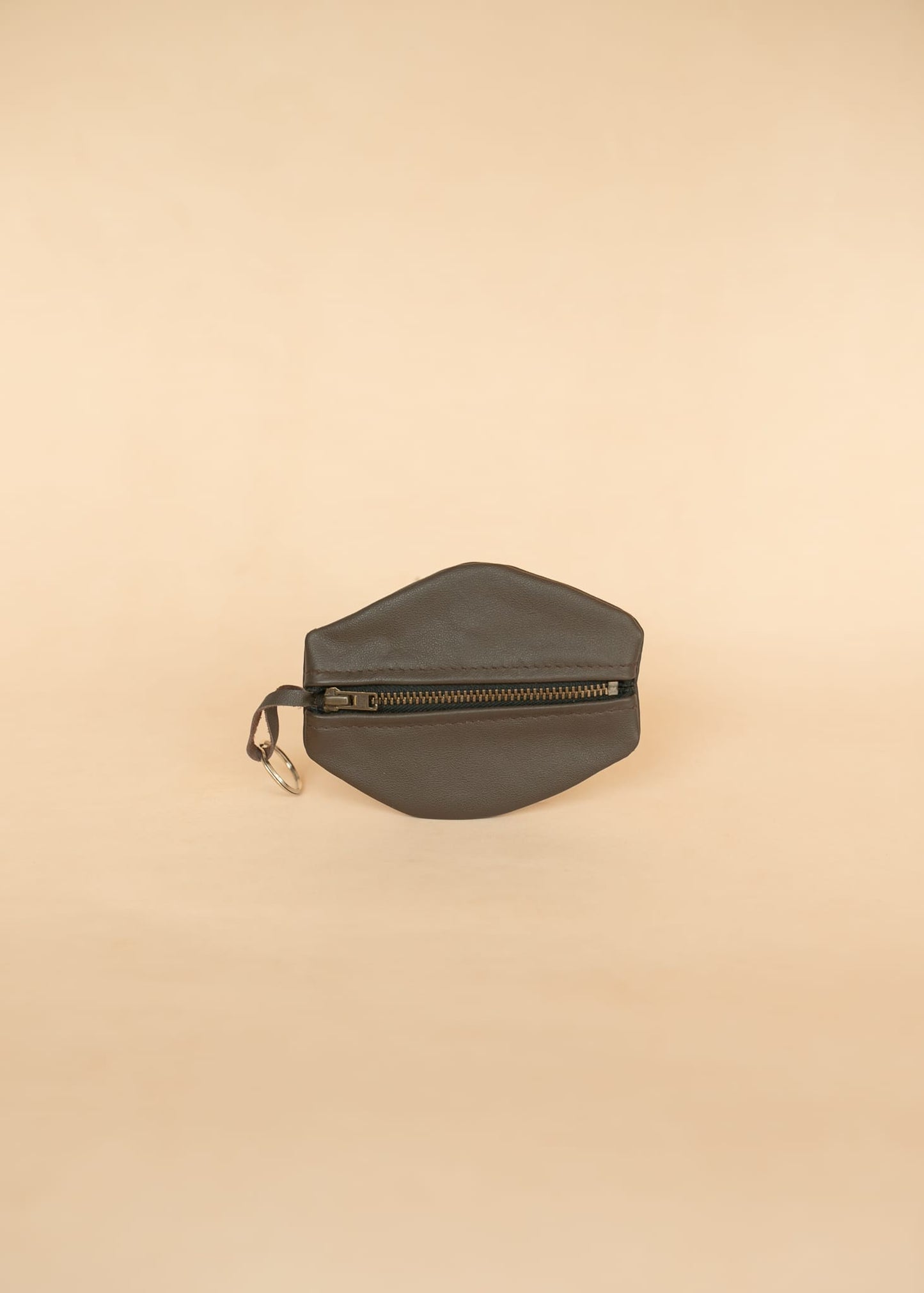 The Real McCaul Leathergoods Keyring Dark Brown One Zip Key & Coin Pouch - Cowhide Australian Made Australian Owned Double Sided Key & Coin Pouch- MADE IN AUSTRALIA - Genuine Leather
