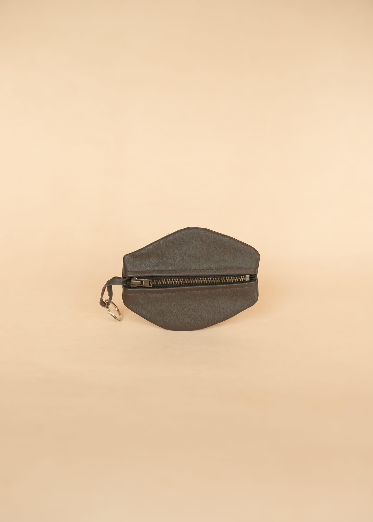 The Real McCaul Leathergoods Keyring Dark Brown One Zip Key & Coin Pouch - Cowhide Australian Made Australian Owned Double Sided Key & Coin Pouch- MADE IN AUSTRALIA - Genuine Leather