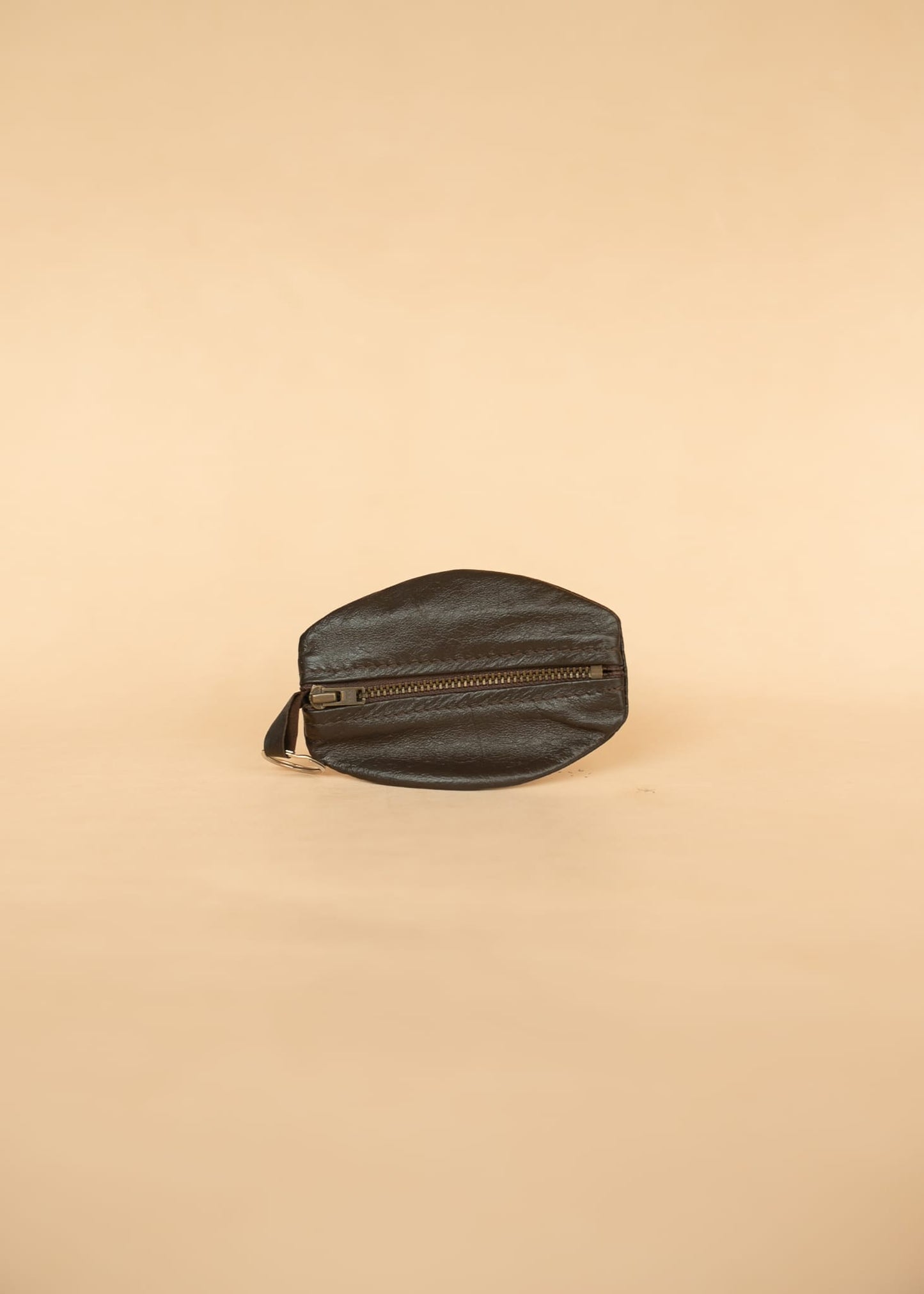 The Real McCaul Leathergoods Keyring Dark Brown One Zip Key & Coin Pouch - Kangaroo Australian Made Australian Owned Double Sided Key & Coin Pouch- MADE IN AUSTRALIA - Genuine Leather