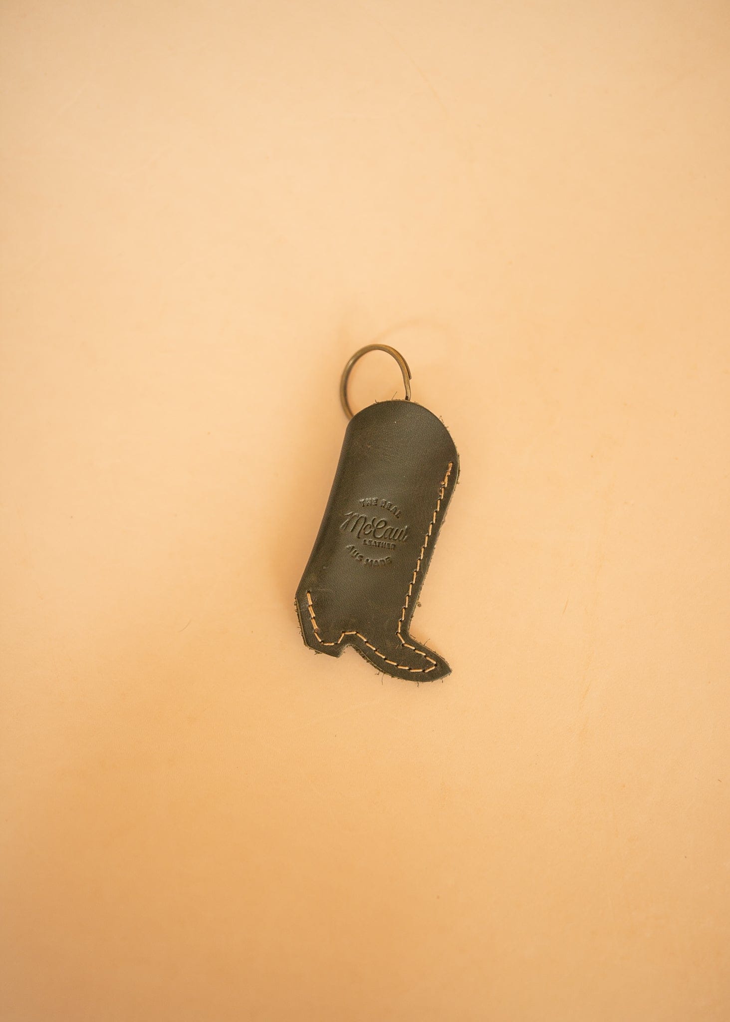 The Real McCaul Leathergoods Keyring Dark Green Boot Lighter Keyring Holder Australian Made Australian Owned Personalised Leather Keyring Key Chain Bag Accessory Bag Charm Leather Made in Australia