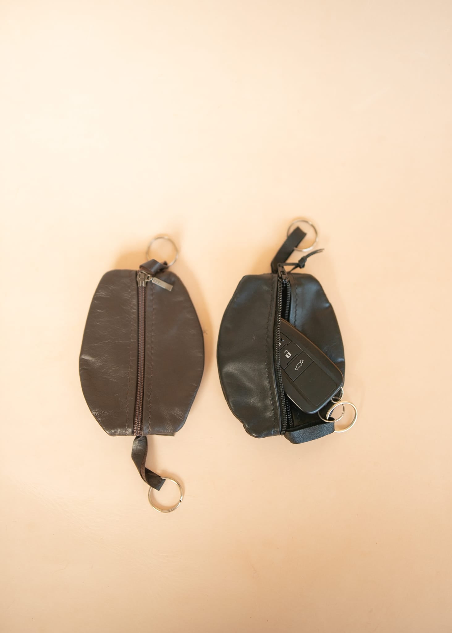 The Real McCaul Leathergoods Keyring Double Sided Key & Coin Pouch - Kangaroo Australian Made Australian Owned Double Sided Key & Coin Pouch- MADE IN AUSTRALIA - Genuine Leather
