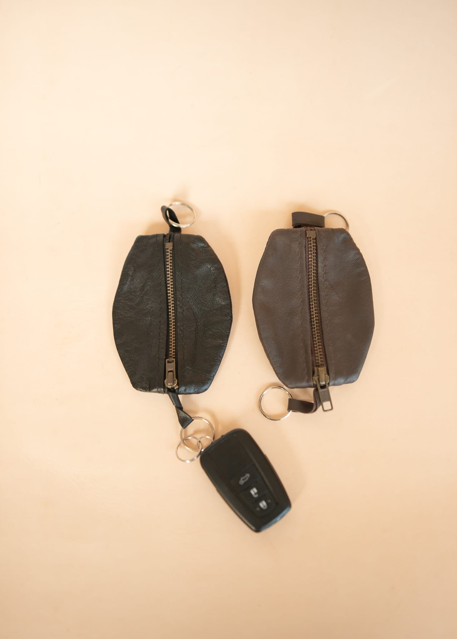 The Real McCaul Leathergoods Keyring Double Sided Key & Coin Pouch - Kangaroo Australian Made Australian Owned Double Sided Key & Coin Pouch- MADE IN AUSTRALIA - Genuine Leather
