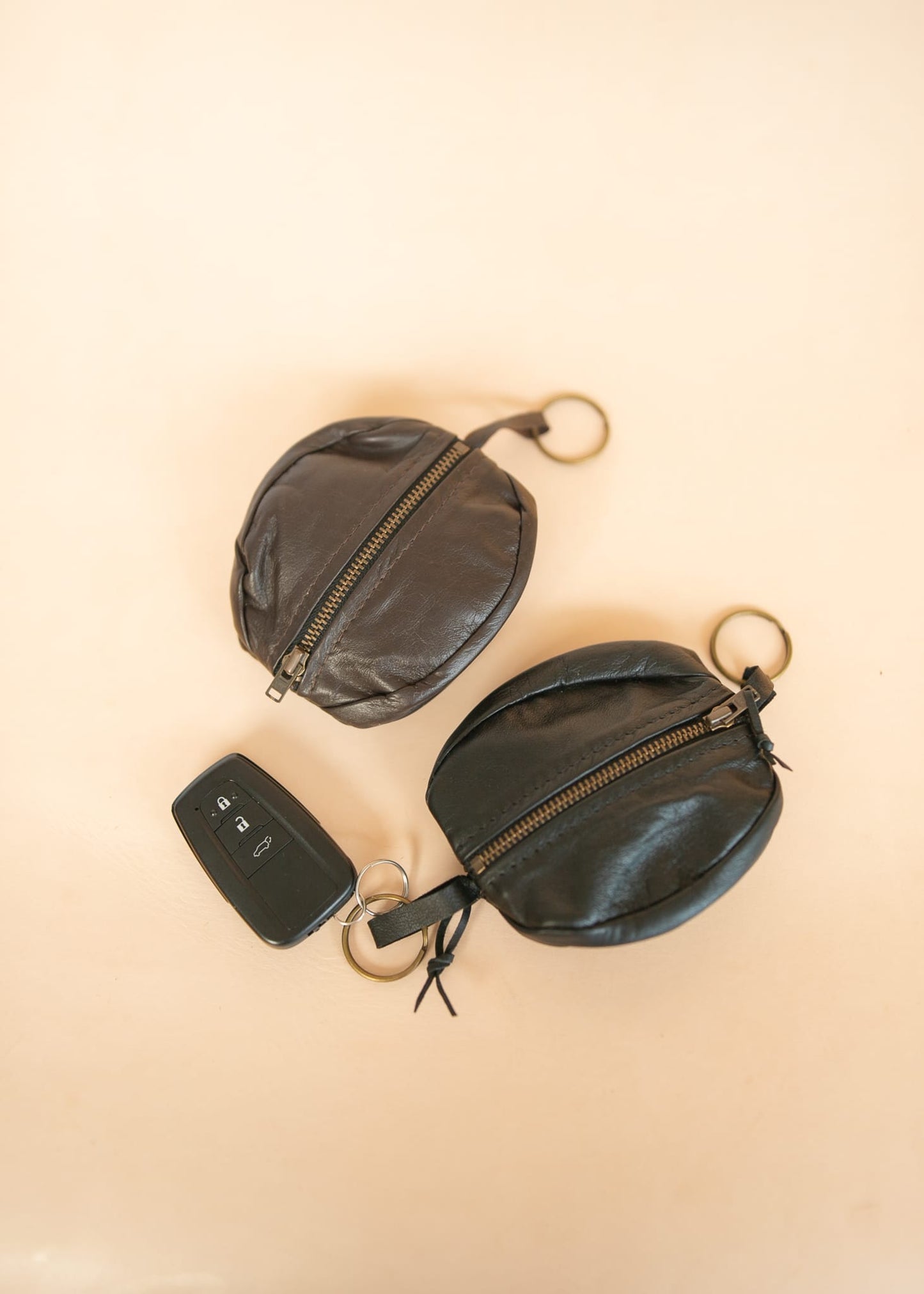 The Real McCaul Leathergoods Keyring Double Sided Key & Coin Pouch - Kangaroo Australian Made Australian Owned Double Sided Key & Coin Pouch- MADE IN AUSTRALIA - Genuine Leather