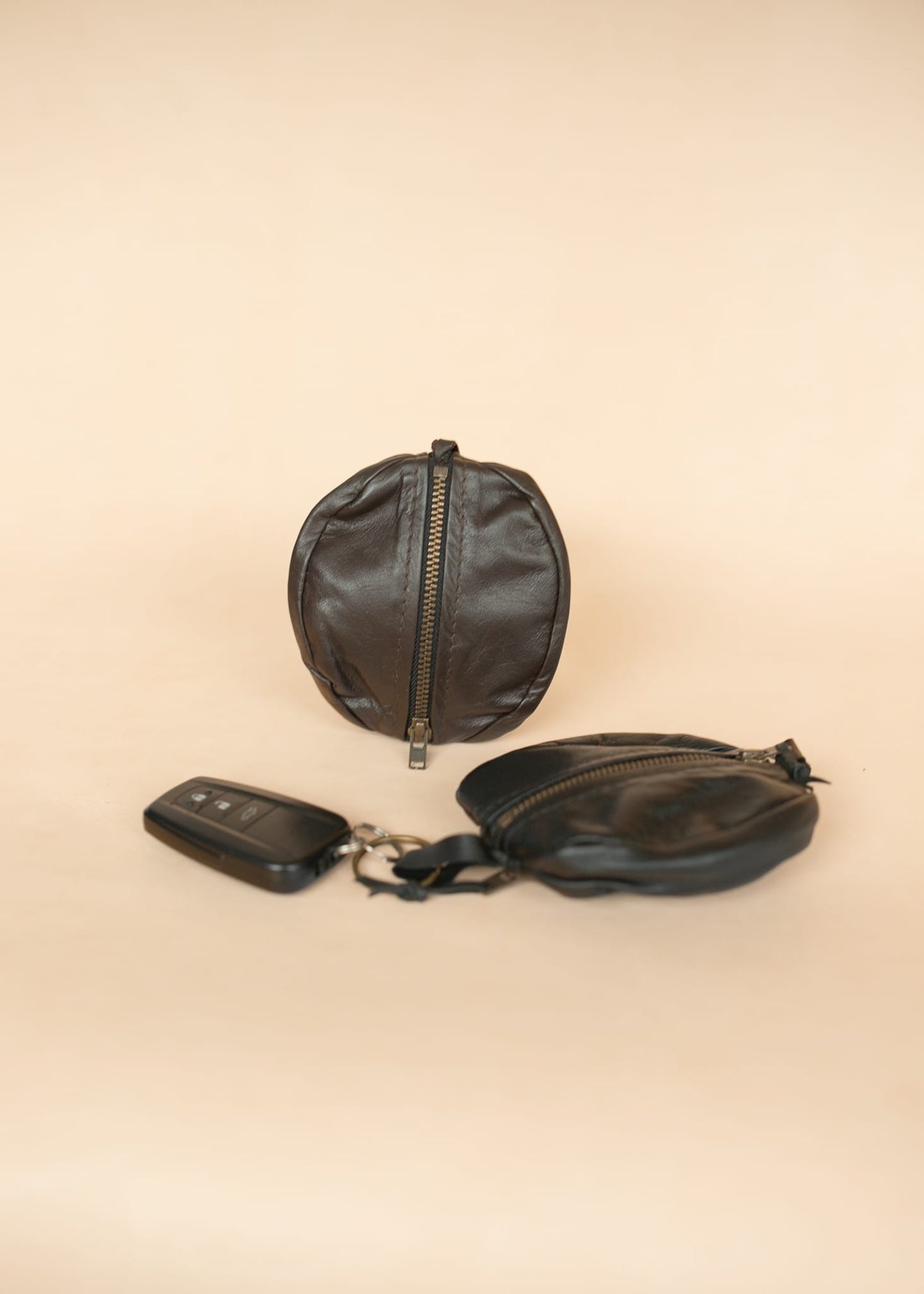The Real McCaul Leathergoods Keyring Double Sided Key & Coin Pouch - Kangaroo Australian Made Australian Owned Double Sided Key & Coin Pouch- MADE IN AUSTRALIA - Genuine Leather