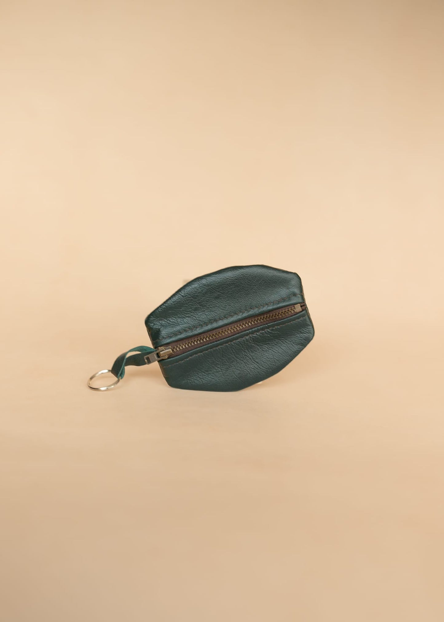 The Real McCaul Leathergoods Keyring Juniper Green One Zip Key & Coin Pouch - Kangaroo Australian Made Australian Owned Double Sided Key & Coin Pouch- MADE IN AUSTRALIA - Genuine Leather