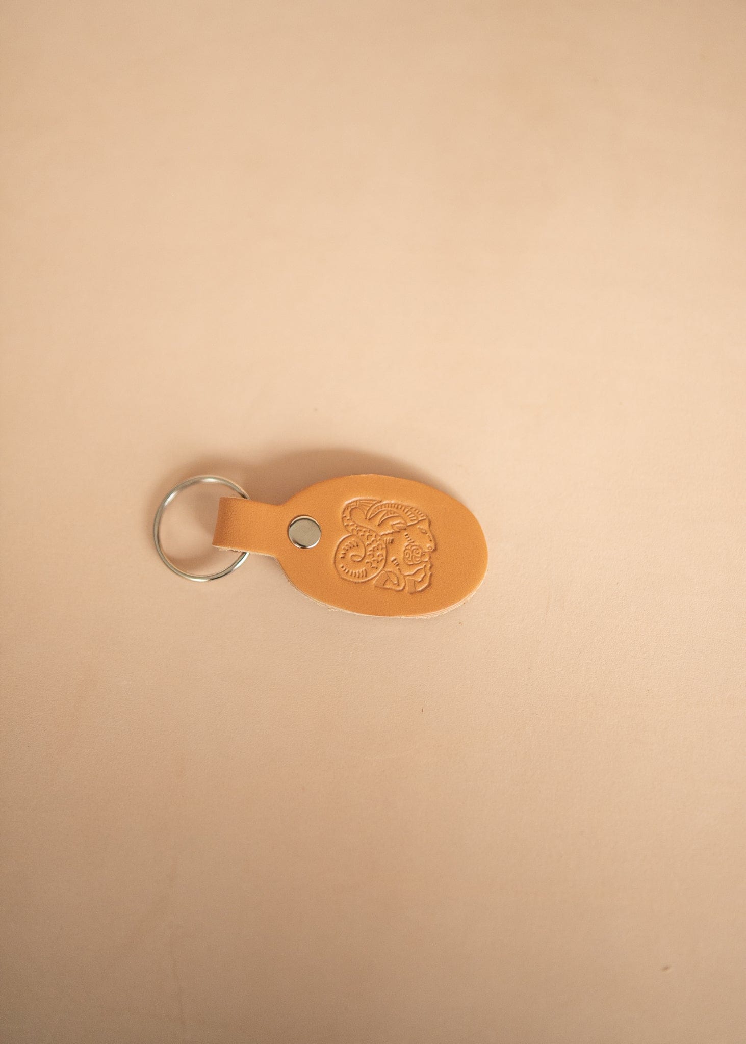 The Real McCaul Leathergoods Keyring Keyring - Zodiac Horoscope Star Sign - Natural Australian Made Australian Owned Horoscope Zodiac Star Sign Keyring Leather Made in Australia