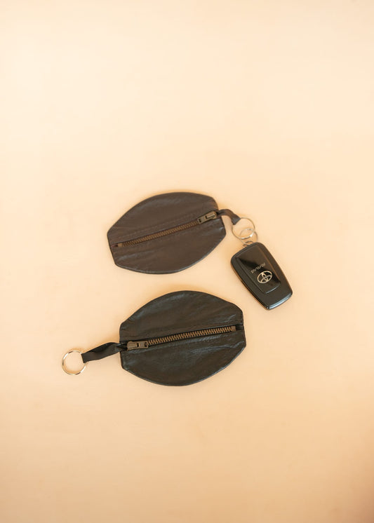 The Real McCaul Leathergoods Keyring One Zip Key & Coin Pouch - Kangaroo Australian Made Australian Owned Double Sided Key & Coin Pouch- MADE IN AUSTRALIA - Genuine Leather