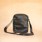 The Real McCaul Leathergoods Manbag Black Premium Charlie Satchel Sidebag - Kangaroo Australian Made Australian Owned Charlie Leather Sidebag Satchel Man Bag- Made In Australia