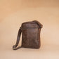 The Real McCaul Leathergoods Manbag Marble Brown Charlie Satchel Sidebag - Cowhide Australian Made Australian Owned Charlie Leather Sidebag Satchel Man Bag- Made In Australia