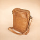 The Real McCaul Leathergoods Manbag Tan Charlie Satchel Sidebag - Cowhide Australian Made Australian Owned Charlie Leather Sidebag Satchel Man Bag- Made In Australia