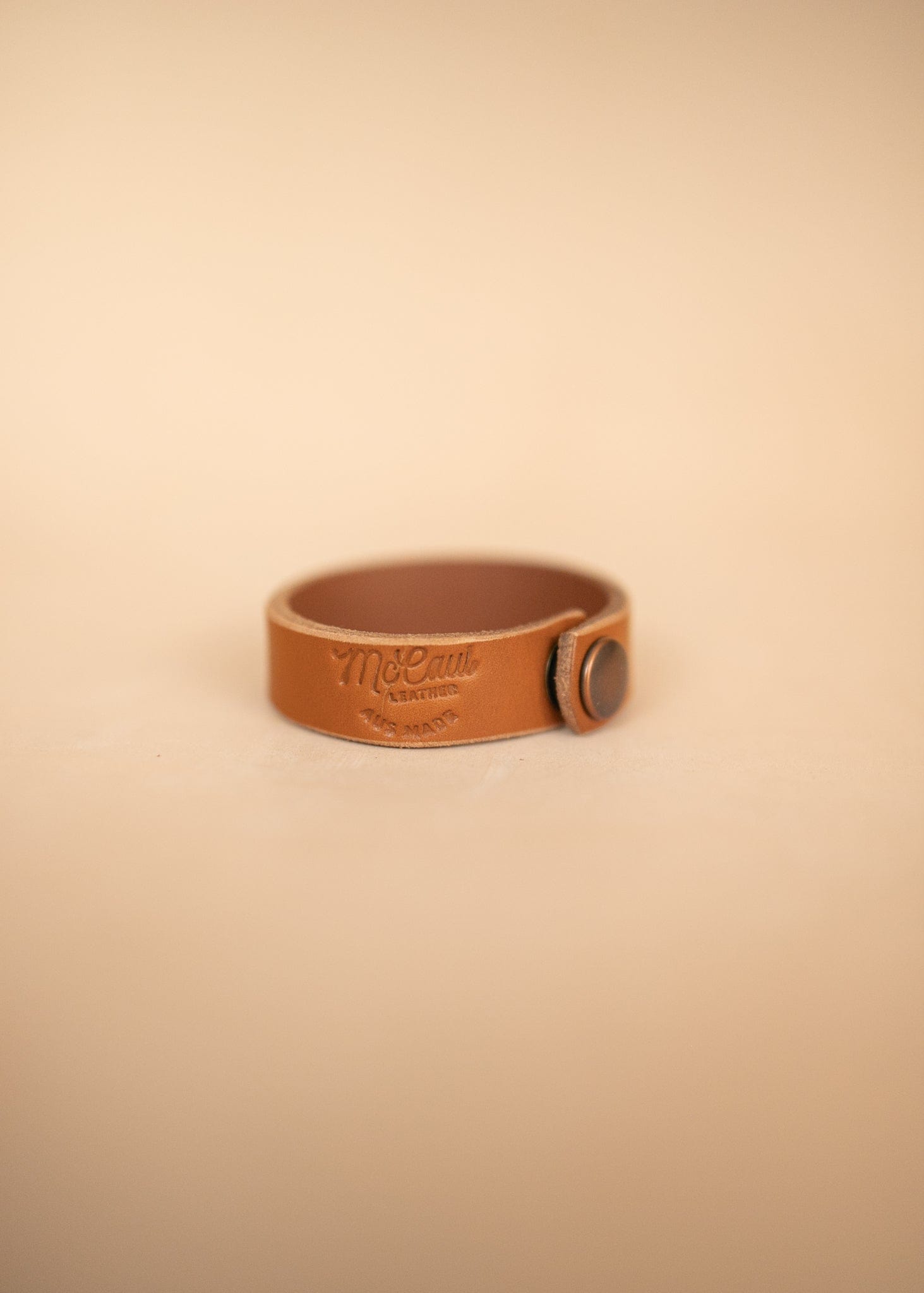 The Real McCaul Leathergoods Narrow Leather Wristband - 20mm (0.75") Australian Made Australian Owned Wide Leather Wristband - 20mm (0.75") - Made in Australia