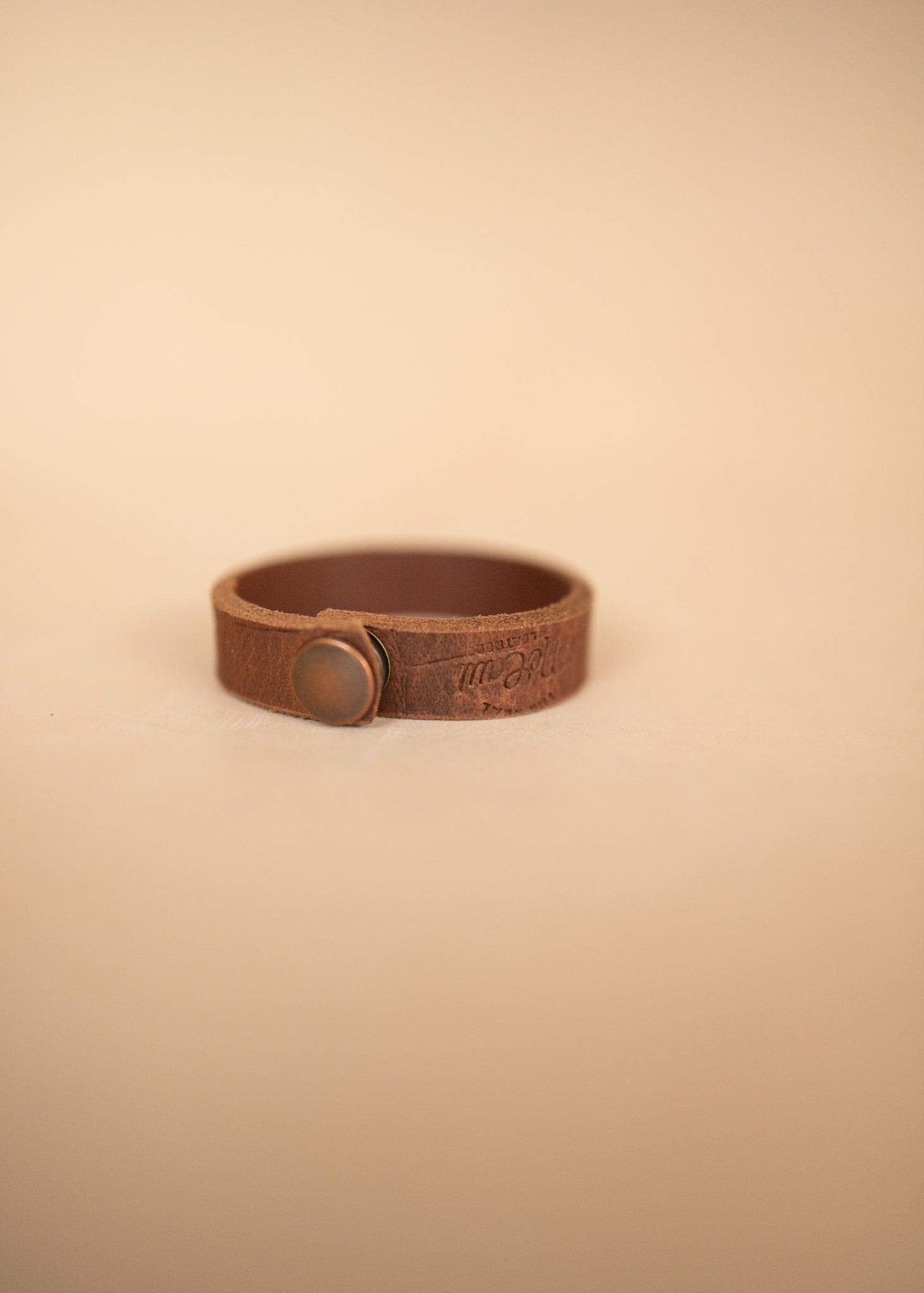 The Real McCaul Leathergoods Narrow Leather Wristband - 20mm (0.75") Australian Made Australian Owned Wide Leather Wristband - 20mm (0.75") - Made in Australia