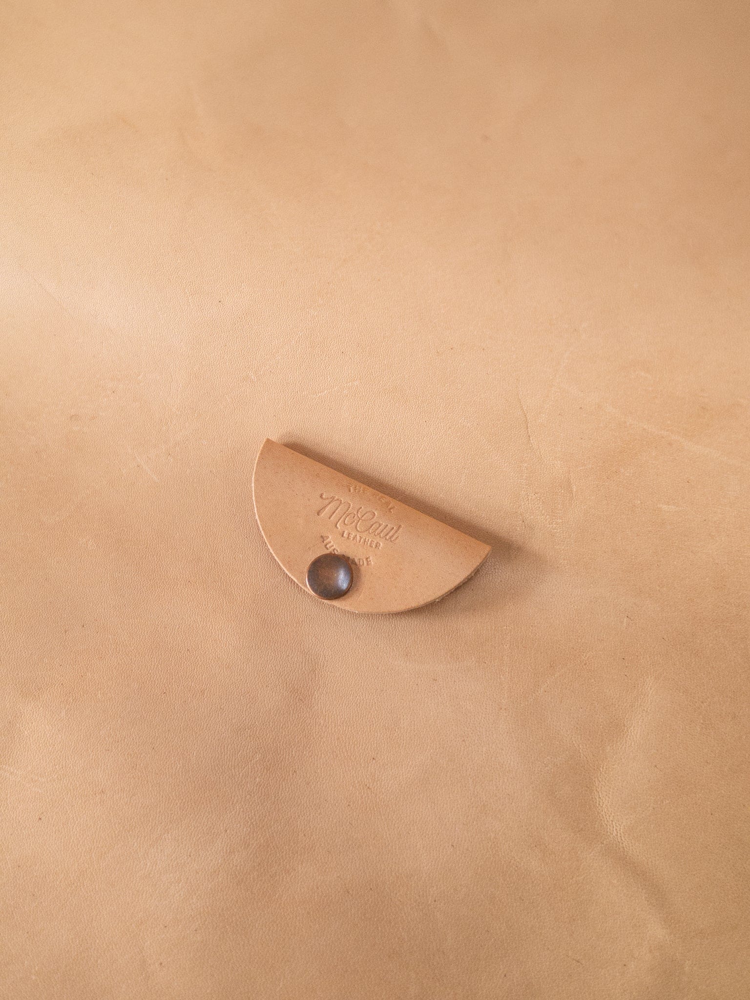 The Real McCaul Leathergoods Natural Headphone/Cord Holder Australian Made Australian Owned