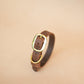 The Real McCaul Leathergoods Pet Collars & Harnesses Dog Collar - Croc Print - 25mm - Vintage Brown Australian Made Australian Owned Leather Dog Collar with Brass Fittings- Australian Made