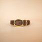 The Real McCaul Leathergoods Pet Collars & Harnesses Dog Collar - Croc Print - 25mm - Vintage Brown Australian Made Australian Owned Leather Dog Collar with Brass Fittings- Australian Made